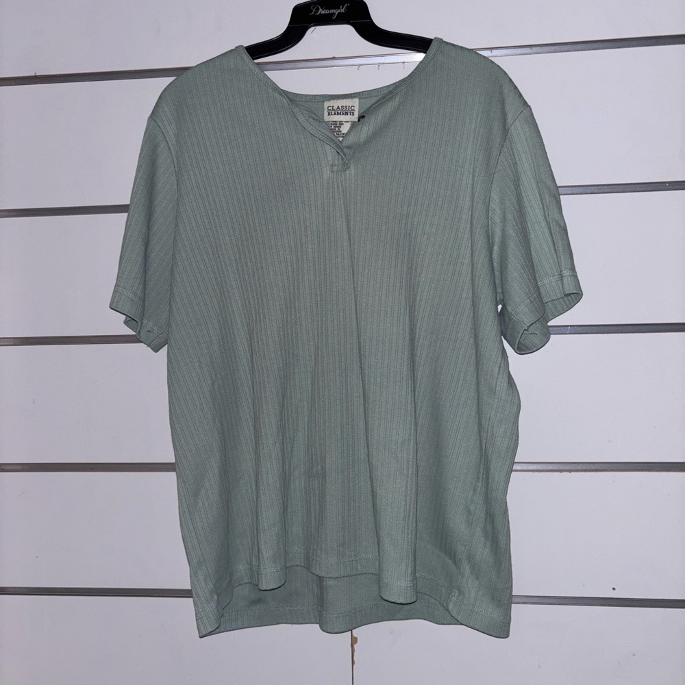 Classic Elements Mint Green Short‎ Sleeve Top size large
